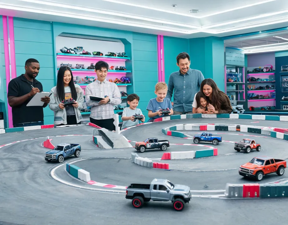 Arrma team testing RC toys with families