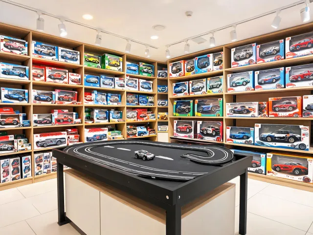 Toy store RC display with demo lane